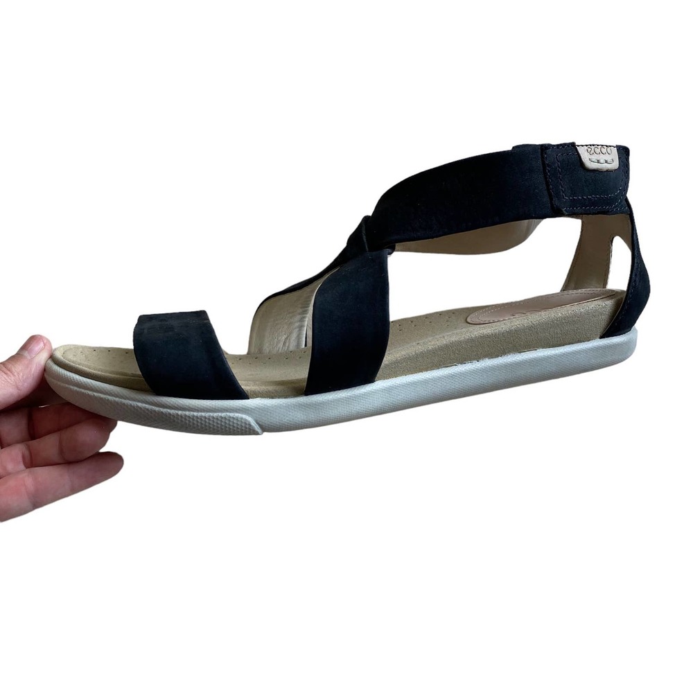 ECCO Black Velvet Suede Comfy Sandals Womens Size 8/8.5 (39) - Picture 12 of 14